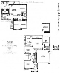 San Elijo Hill Homes for sale in Luminara Plan 2 Floorplan, 2,493sf, 5beds, 3 and a half baths
