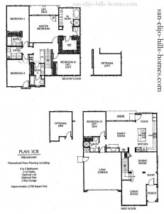 San Elijo Hill Homes for sale in Luminara Plan 3 Floorplan, 2,708sf, 4beds, 3 and a half baths