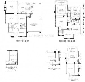 San Elijo Hills Homes for sale in Mariners Landing Plan 2 Floorplan 2,830sf, 5beds, 4.5baths