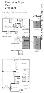 San Elijo Hills Homes for sale in Promontory Ridge Plan 1 Floorplan, 2,711sf, 4bed, 3bath