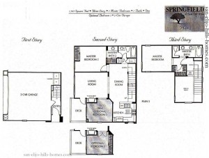 San Elijo Hills Homes for sale in Springfield Plan 1 Floorplan, 1,342sf, 2beds, 2baths