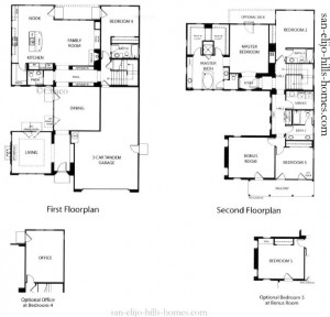 San Elijo Hills Homes for sale in the Meridian Plan 2 Floorplan 3,560sf , 5beds, 3.5baths
