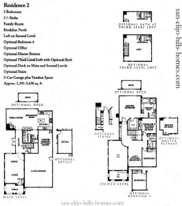 San Elijo Hills homes for sale in Waterford Plan 2 Floorplan 2,291-2,650sf, 3beds, 2.5baths