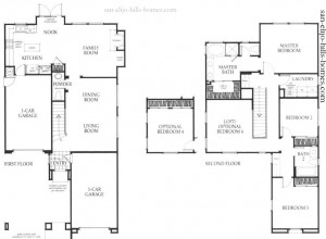 San Elijo Homes for sale in Cambria plan 2 floorplan 1,992sf, 5beds, 2 and a half baths