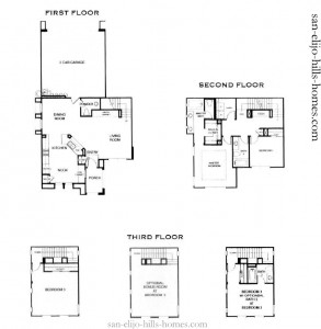 San Elijo Homes for sale in Morgans Corner Plan 3 Floorplan, 1,740sf, 3 beds, 2.5baths