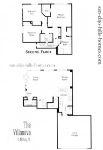 San Elijo Homes for sale in Westridge Plan 3Floorplan, 1,469sf, 3beds, 2.5baths